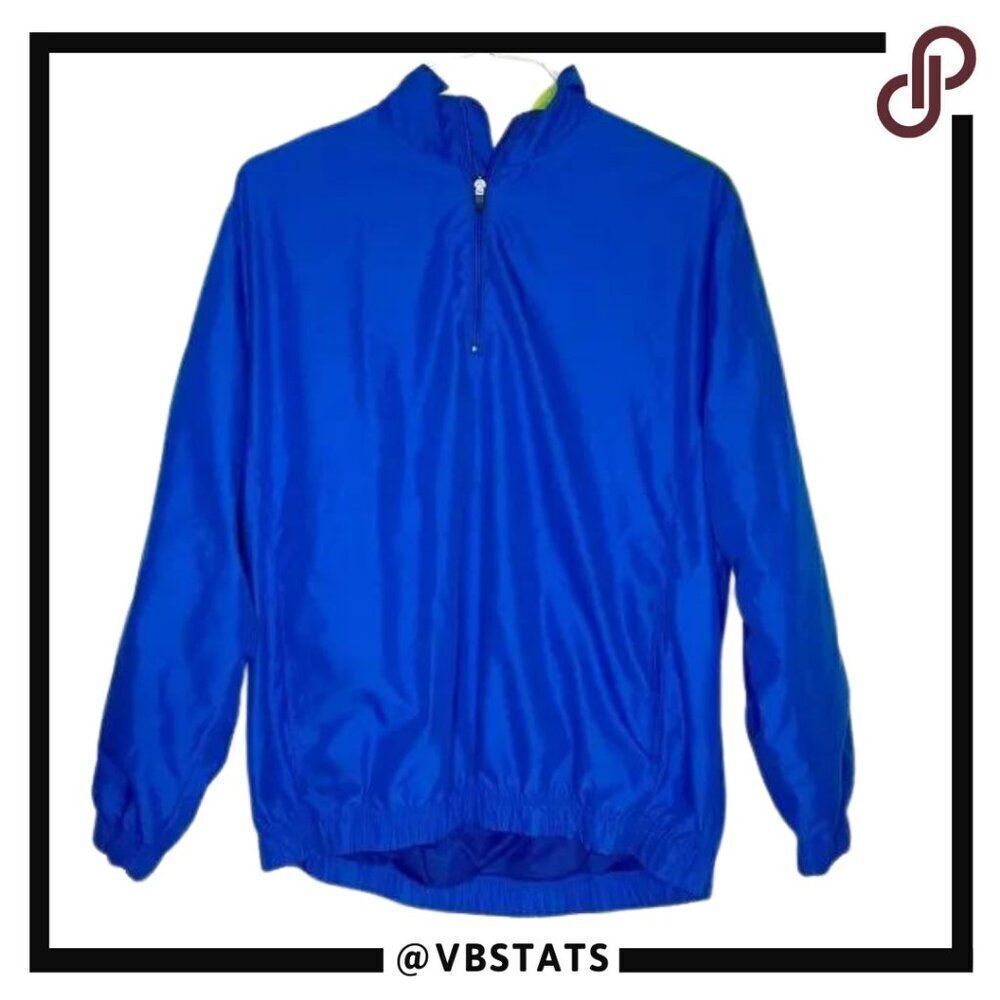 Large Ben Hogan Blue-Yellow 1/4 Zip Golf Top